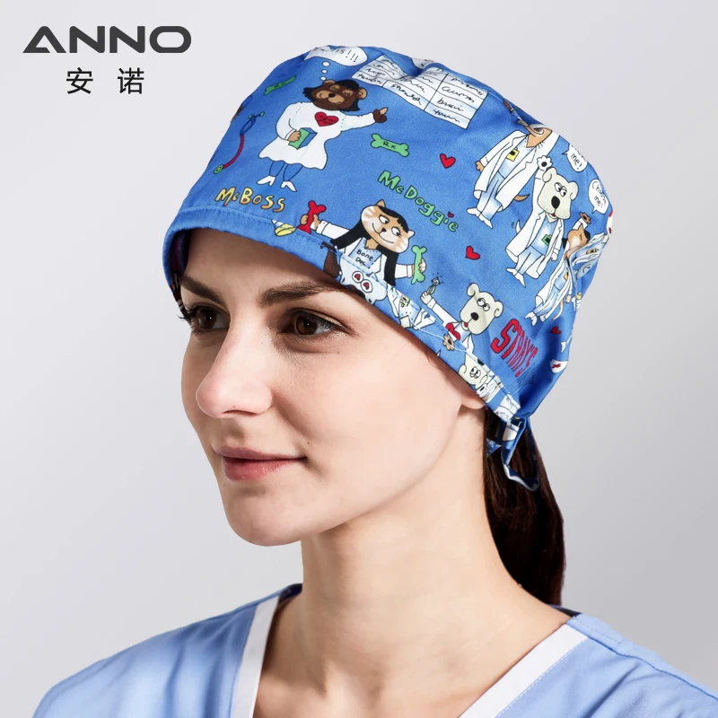C-MaoGouYiSheng-Cap ANNO, короткие рукава, униформа медсестры, медицинская одежда, топ, штаны, хирургическое платье, скрабы для кормления, для женщин, мужчин, больничный костюм, набор - Цвет: C-MaoGouYiSheng-Cap