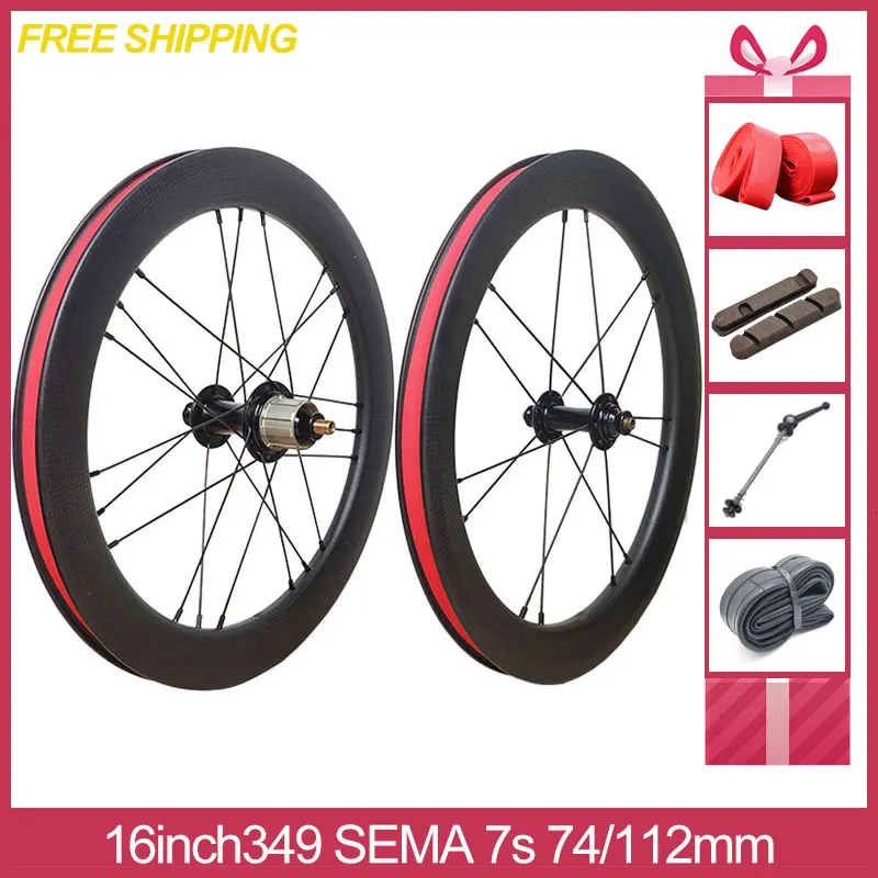 349SV7-WS Carbon 7speed 14/21holes Fnhon Bike 349 3sixty Folding Bicycle Wheels