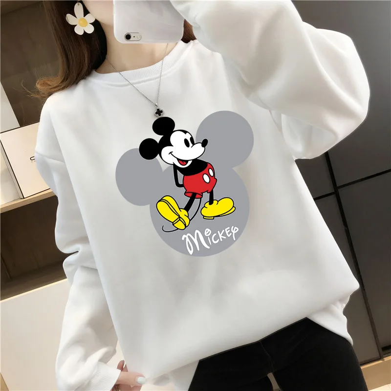 Disney Cartoon Mickey Mouse Las Mujeres Sweetshirts Winter Autumn Long Sleeve Blue White Y2k Hoodie Women Sudaderas Para Mujer