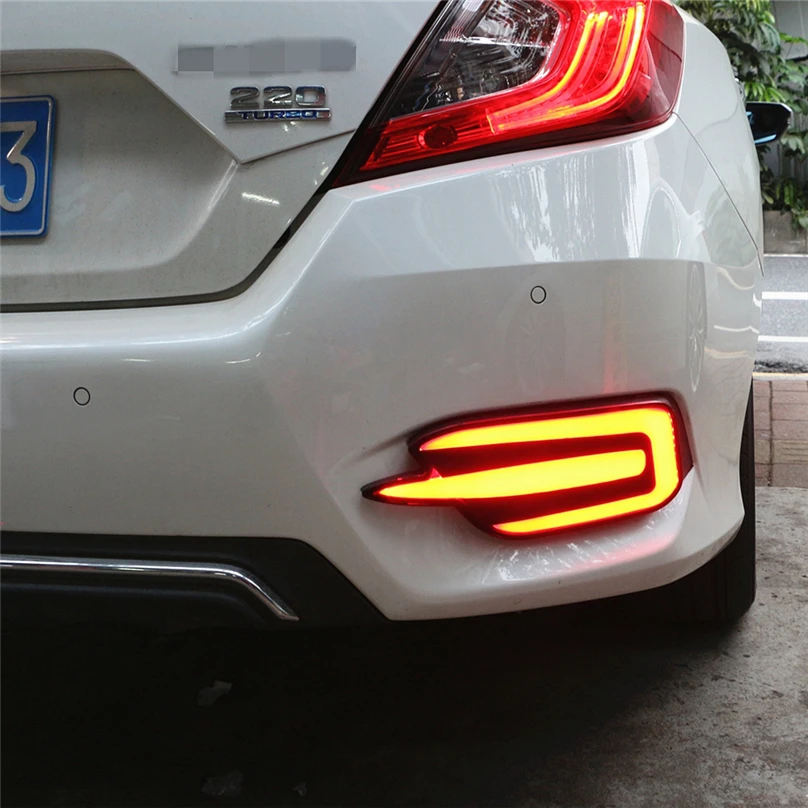 Автомобильный мигающий 1 Набор для Honda Civic 2016 2017 2018 светодиодный DRL задний бампер