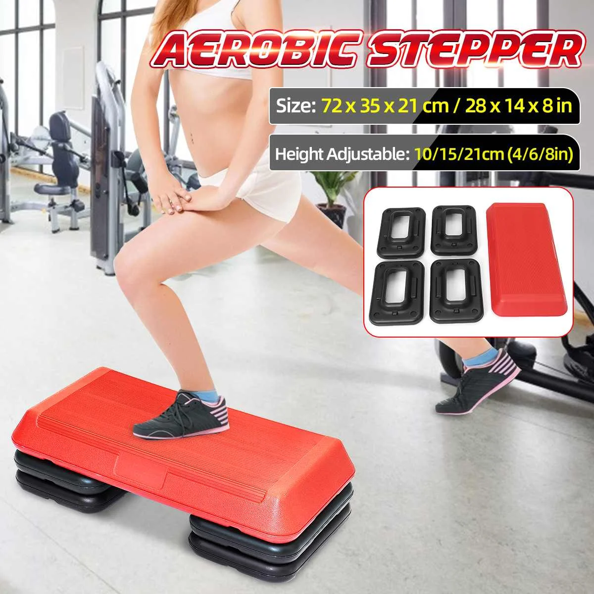 

3 level Fitness Aerobic Step Adjustable Non-slip Cardio Yoga Pedal Stepper Gym Workout Exercise Fitness Aerobic Step Equipment