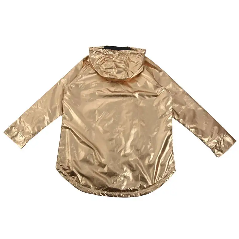 Женская толстовка с капюшоном и длинными рукавами на весну осень золотой плащ из