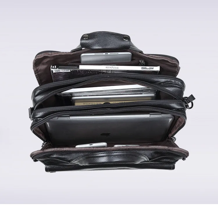 Luxury Brand 100% Cow Genuine Leather Business Men's Briefcase Shoulder Bag Real Men Messenger Tote Computer | Багаж и сумки