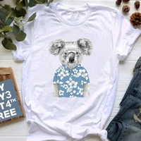 koala theme t shirt women summer casual tshirts tees harajuku korean style graphic tops 2022 new kawaii female t shirt