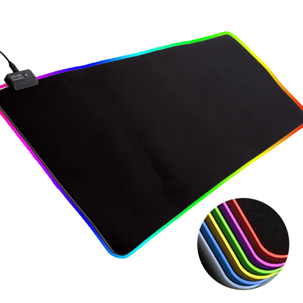 Светящийся светодиодный игровой коврик для мыши большой RGB компьютера ПК