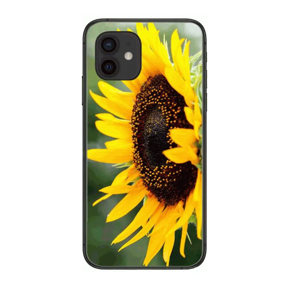 

Sunflower flower Style Phone Case cover For iphone 12 pro max 11 8 7 6 s XR PLUS X XS SE 2020 mini black cell shell