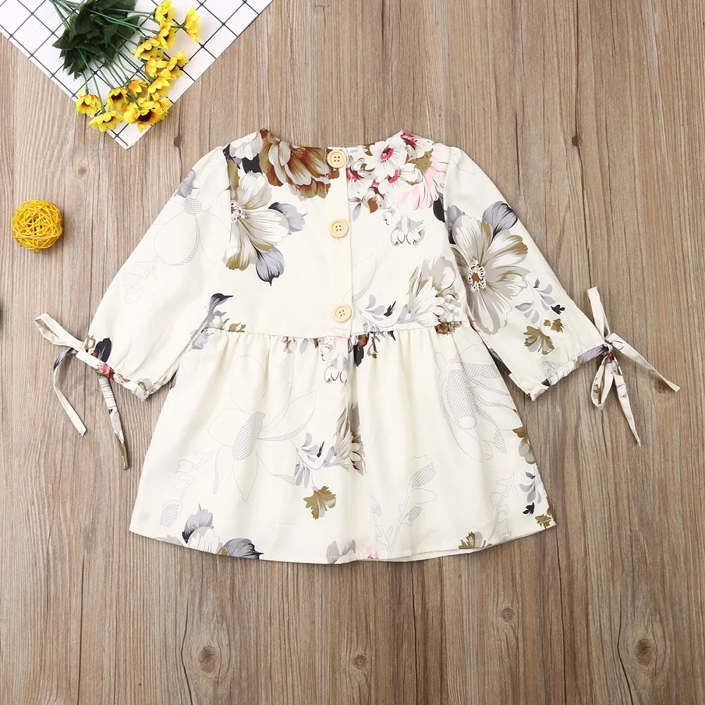 Boutique Girl Dress 2019 Toddler Kids Baby Girls Long Sleeves Floral Casual Holiday Tutu Dresses | Детская одежда и обувь