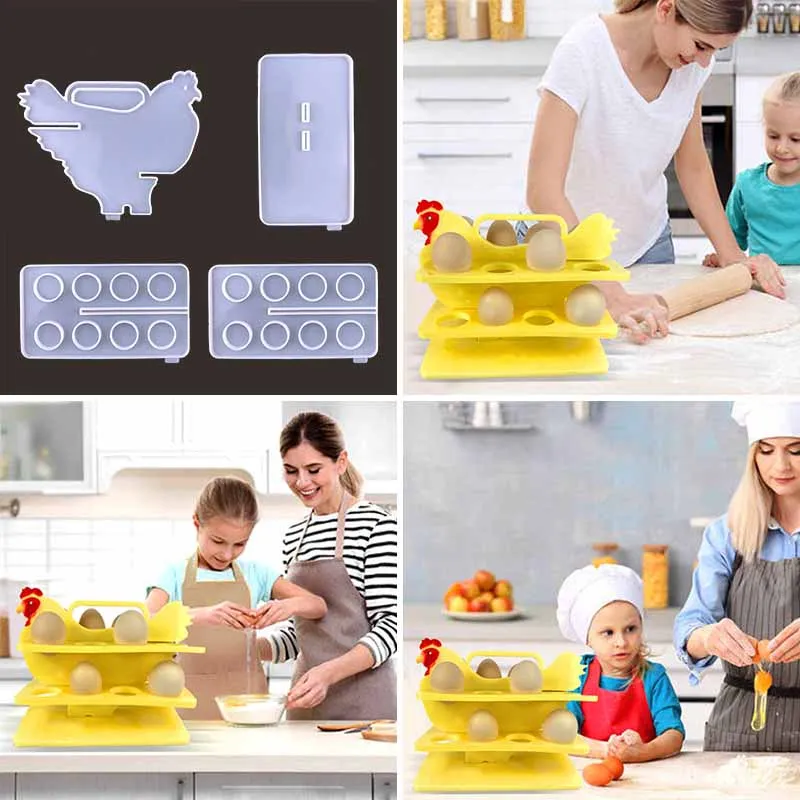 

Силиконовая форма в форме курицы, форма для уф смолы, Прозрачная силиконовая форма для эпоксидной смолы для яиц, инструменты для изготовлен...