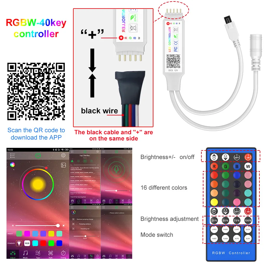

5M-30M Led Strip Licht Bluetooth Rgbww Smd 5050 Led Verlichting DC12V Rgb Led Tape Diode Lint flexibele App Telefoon Control +