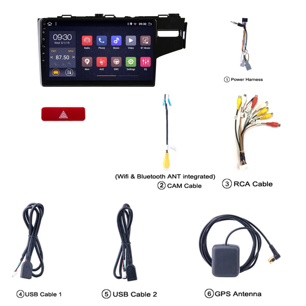 Автомобильный GPS-навигатор 8 ядер Android 1 для Honda Fit Jazz RAM2G ROM32G 2014 2015 2016 2017 RHD навигатор