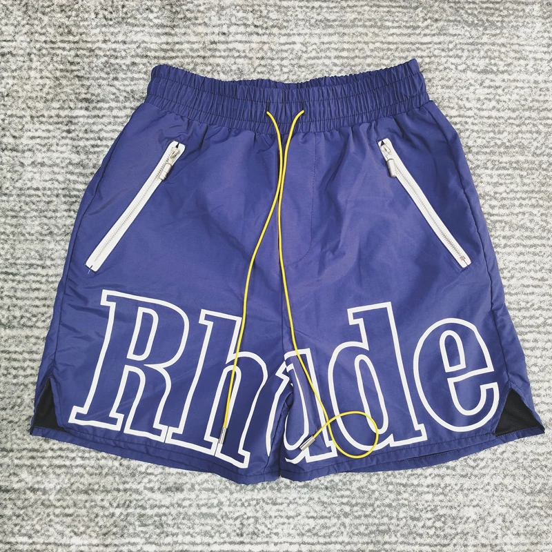 

2021 Rhude RH Logo Shorts pill zipper shorts casual sports Rhude basketball pants