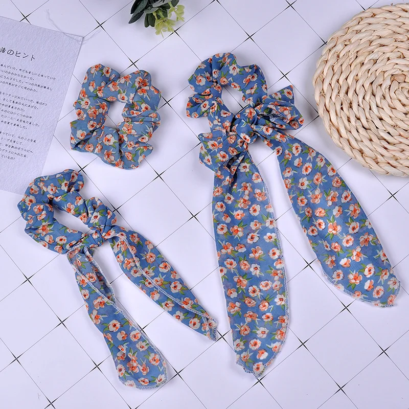 

Резинка для волос с синими цветами, эластичная лента для увеличения кишечника, аксессуары для волос, головной убор
