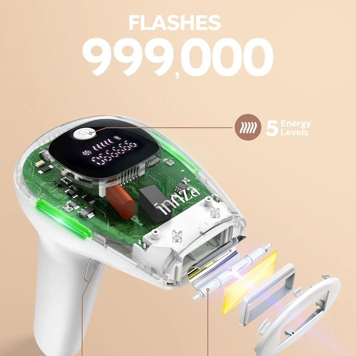 Эпилятор для удаления волос Innza IPL устройство лазерный Перманентный 2 режима 5