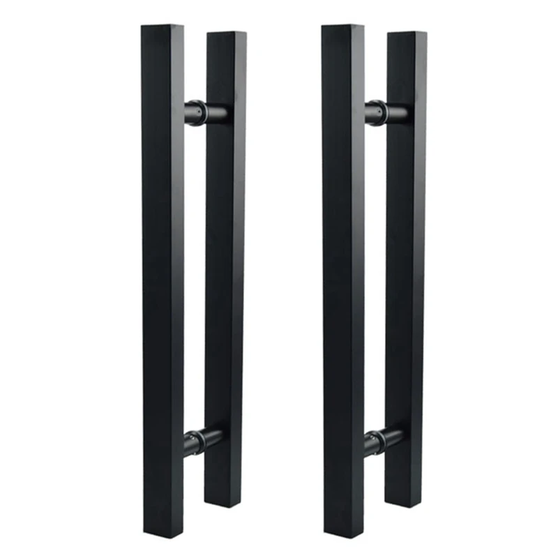 

4Pcs Matte Black Stainless Steel Glass / Wooden Door Handle