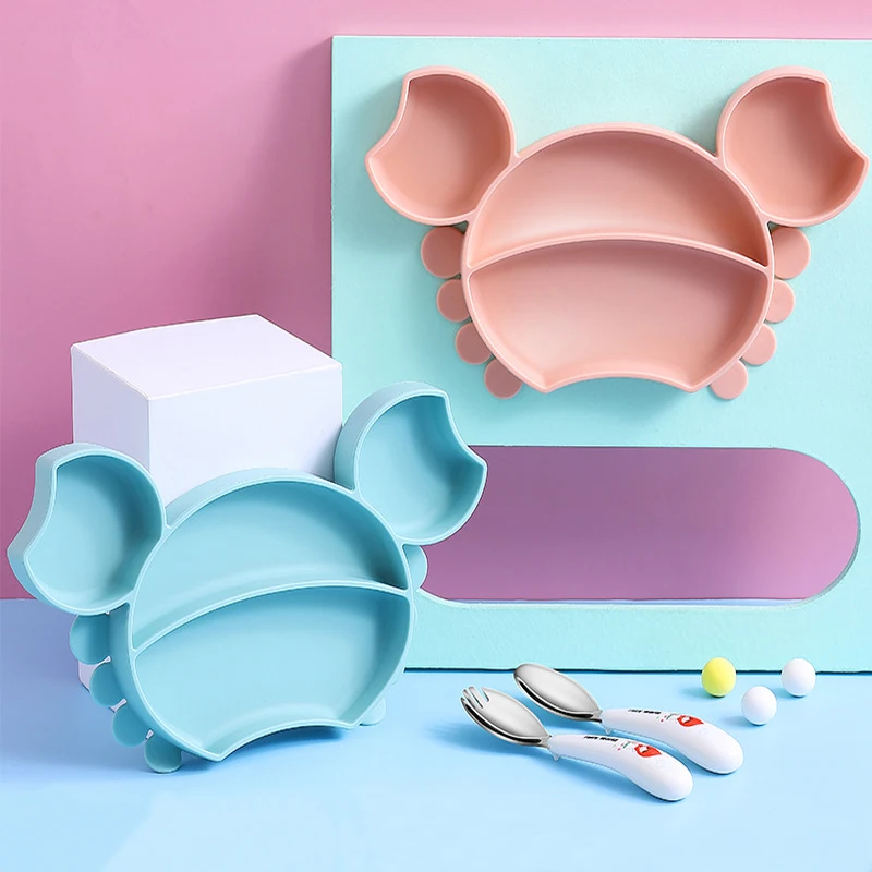 

Baby Silicone Plate Kids Bowl Cartoon Plates Baby Feeding Silicone Bowl Baby Silica Gel Dishes Kids Tableware
