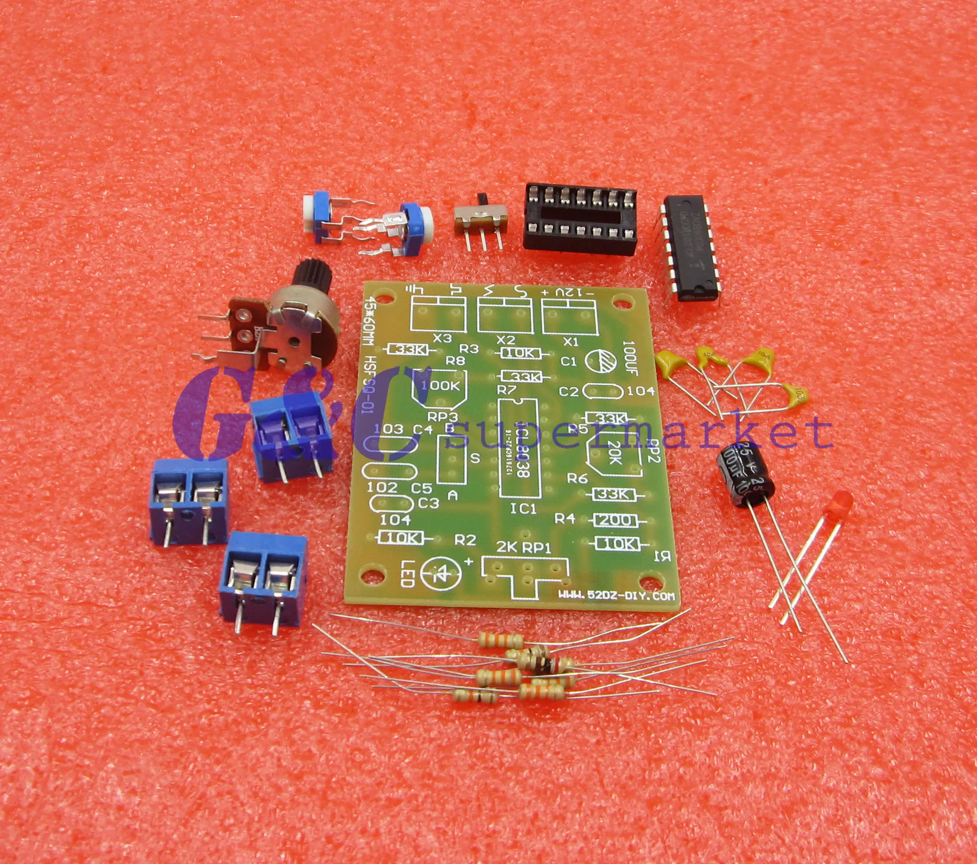 ICL8038 монолитный генератор сигналов Модуль DIY Набор синусоидальный квадратный