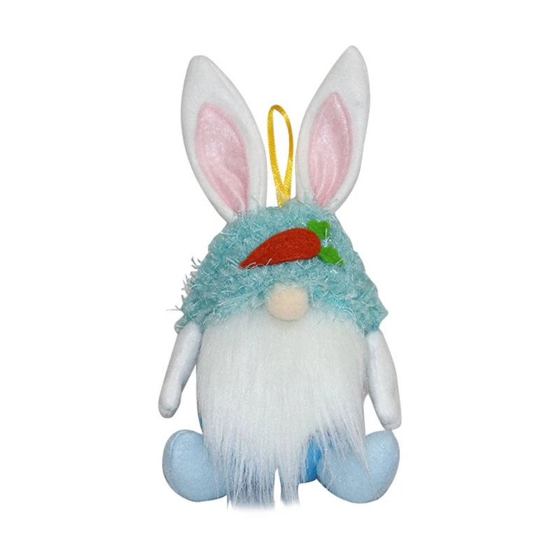 

Easter Bunny Gnome Candy Storage Container Jar Rabbit Swedish Tomte Plush Doll PXPD