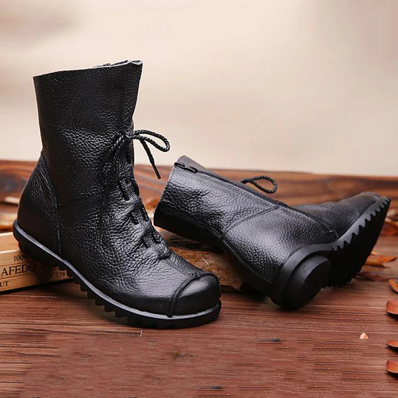 CEVABULE/2021 женские зимние ботинки ручной работы из натуральной кожи Ботинки в