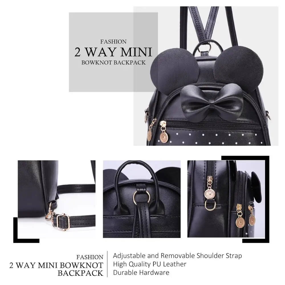KL928 Cute backpacks for girls PU leather lovely mickey shoulder bags 848 | Багаж и сумки