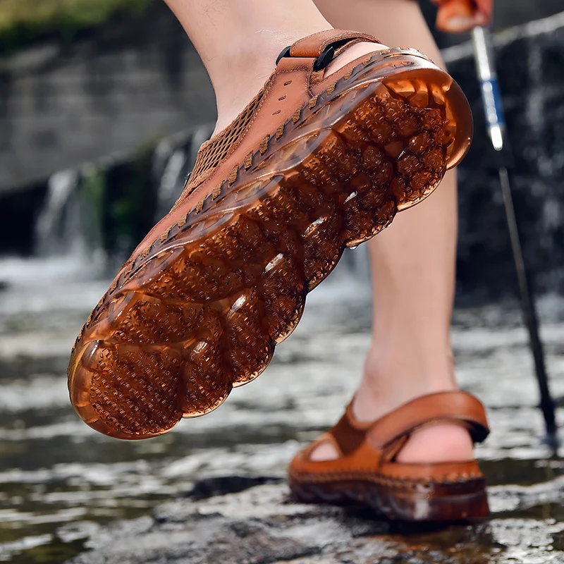 Мужские кроссовки для рыбалки дышащая сетчатая обувь восхождения Нескользящие