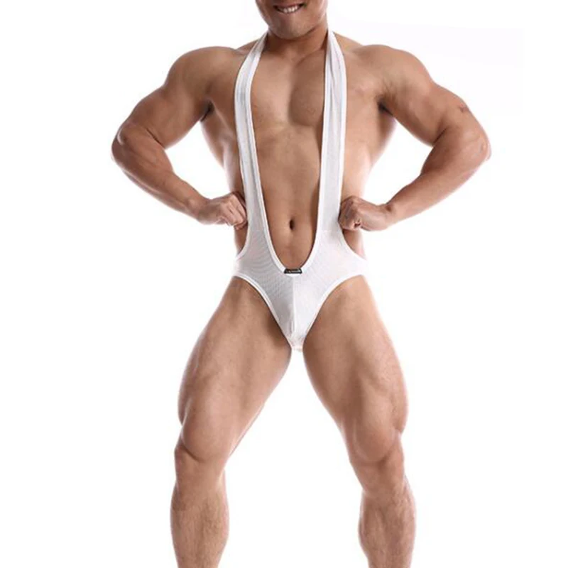 Мужское сексуальное Сетчатое боди бандаж нижнее белье майка для борьбы трико