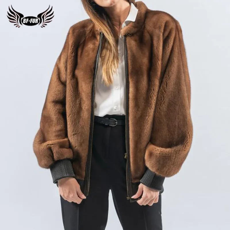 Женская Шуба из натурального меха норки зимняя верхняя одежда на молнии|Шубы и