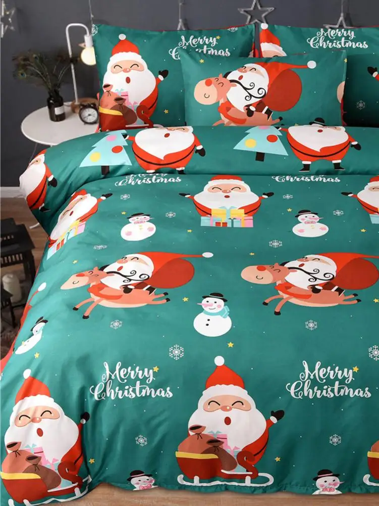 Рождественское покрывало для кровати с изображением Санта Клауса наволочка