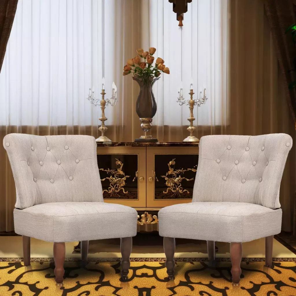 New 2pcs Chic Armchair French Style Fabric Chair for Living Room Bedroom Decorative Vintage-style Home Decor 2 Colors | Мебель