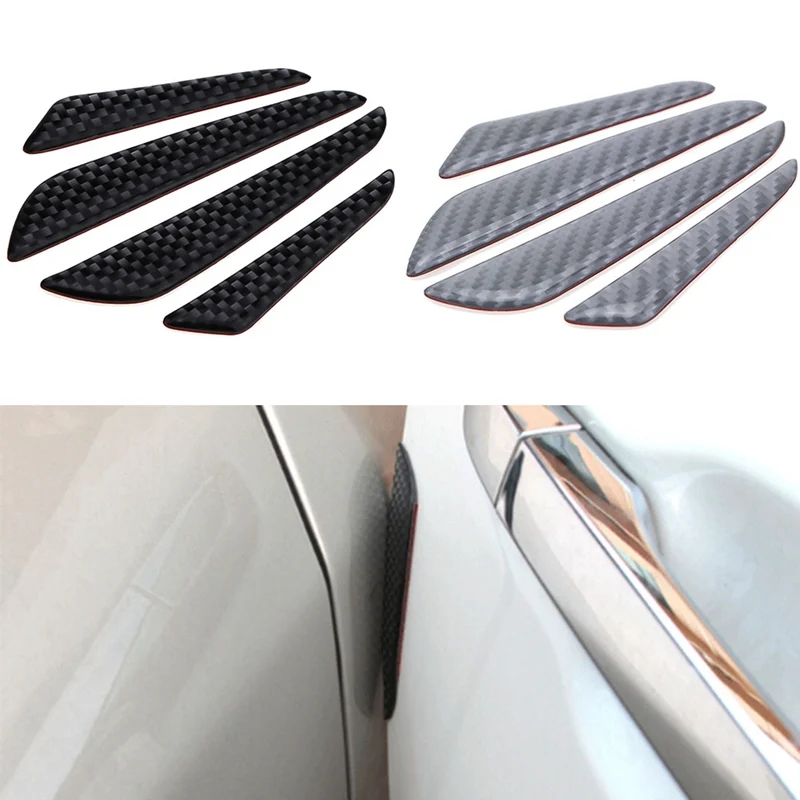 

1 Set/4pcs Carbon Fiber Fit Front Bumper Lip Splitter Fin Air Knife Auto Body Kit Rear Bumper Anti-Collision Stripes Auto