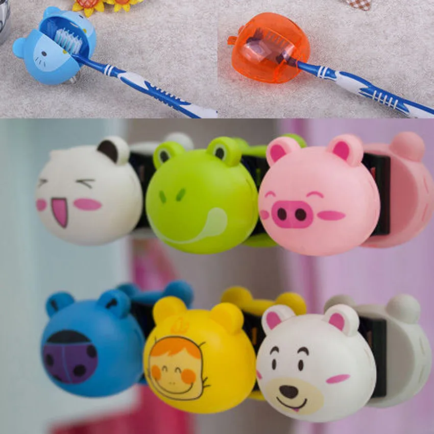 

Cute Various Cartoon Animal Head Toothbrush Holder stand with Wall Suction Cup