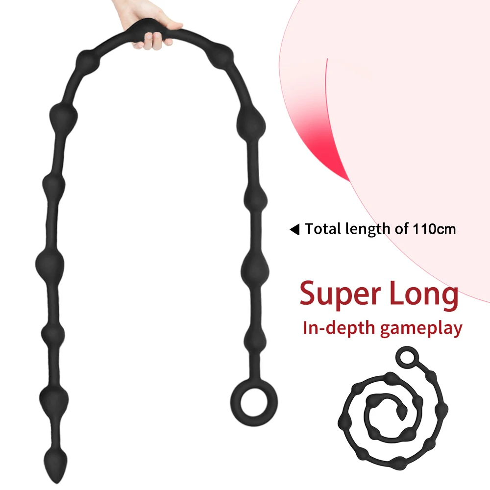110cm Silicone Anal Beads Super Long Butt Plug Sex Toys for Adults Erotic Balls Anus Dilator Product Shop | Красота и здоровье