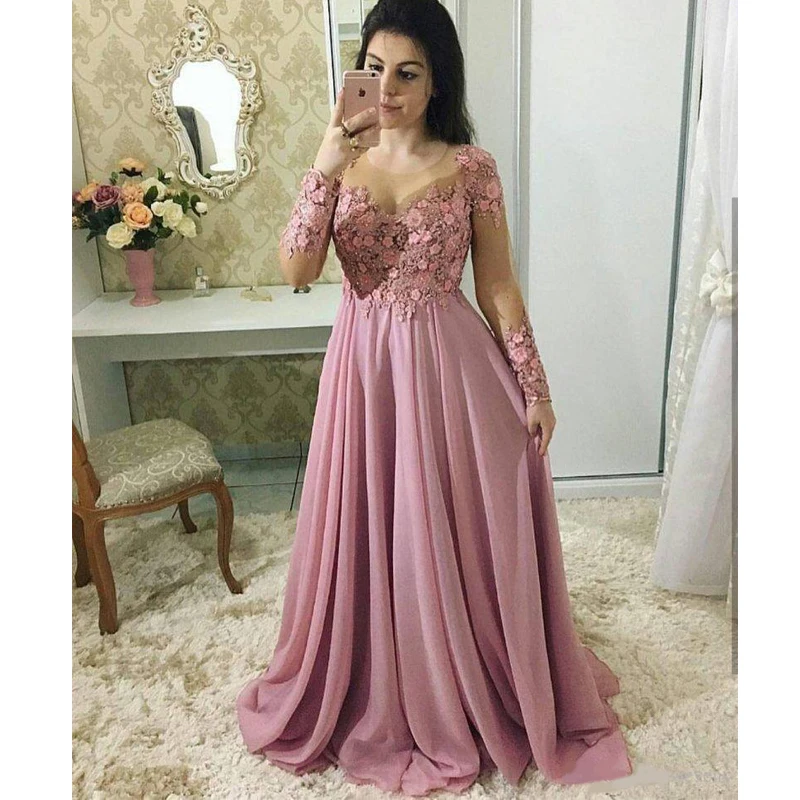 Модные кружевные платья для матери невесты воротник с длинным рукавом