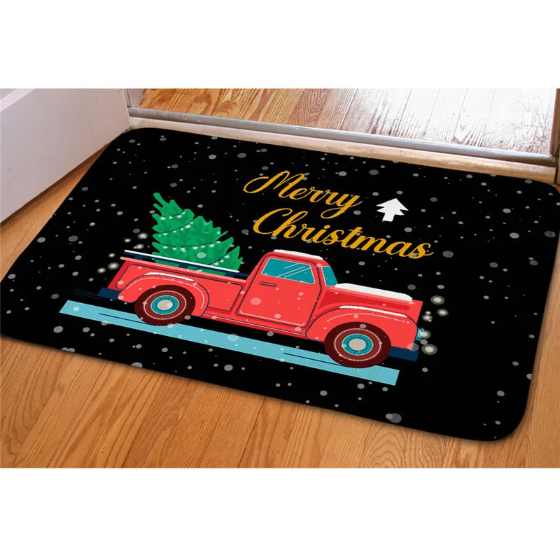 

Merry Christmas Plush Doormat Cute Cartoon Rug Indoor/Outdoor New Year Decor Living Room Flannel Carpet Adornos Navidad 2021