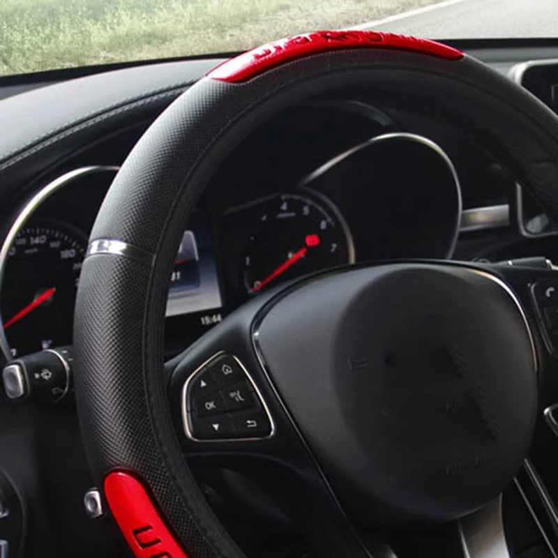 

Car Dragon Design Reflective Pu Leather Elastic Auto Steering-Wheel Protector Universal Steering Wheel Cover Car Accessories