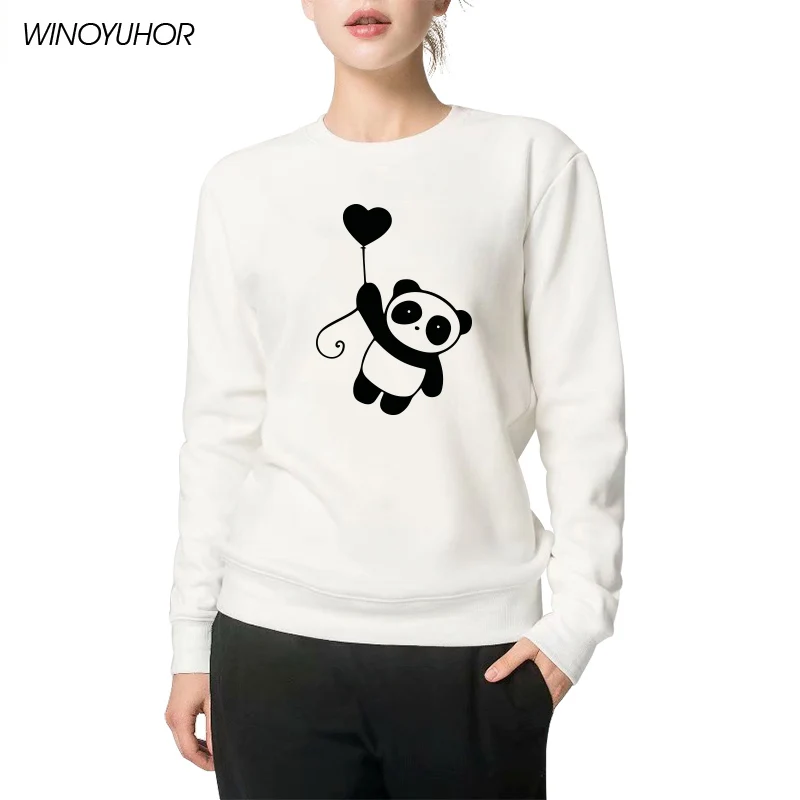 

Panda Print Sudaderas Mujer 2021 Autumn Polerones Women Sweatshirt Hoodies Full Sleeve Cartoon Animal Moleton Feminino Top