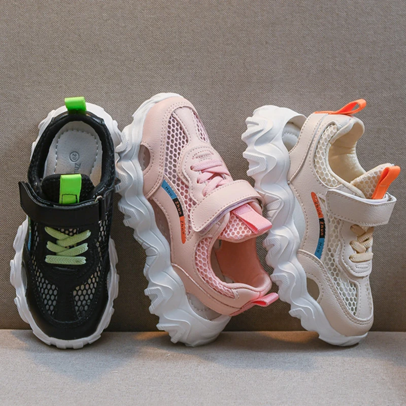 

Children Shoes Spring Summer Kids Sports Sandals Students Boys Girls Breathable School Shoes Child Air Mesh PU Leather Sneakers