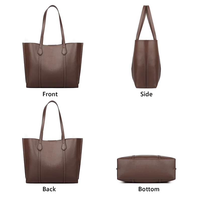 foxer summer ladies elegant retro handbag split leather commuter casual tote bag large capacity office shoulder bag popular free global shipping