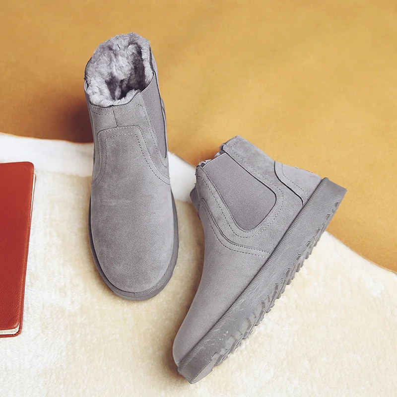 2019 Новое поступление зимние ботинки теплые женские ботильоны с плюшевой