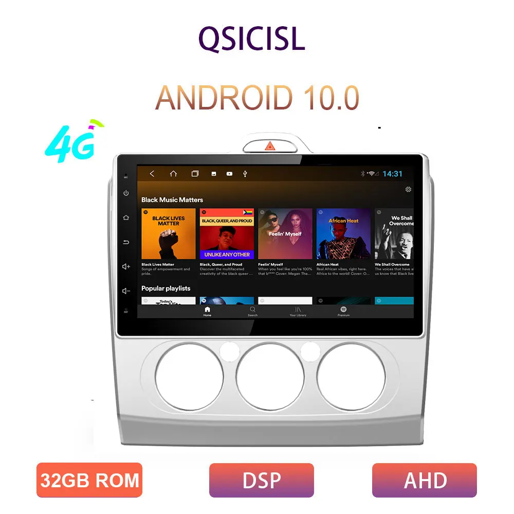 4G Android 10 0 Автомобильный мультимедийный радиоприемник для Ford Focus EXI MT 2 3 Mk2 2004 2005 2006