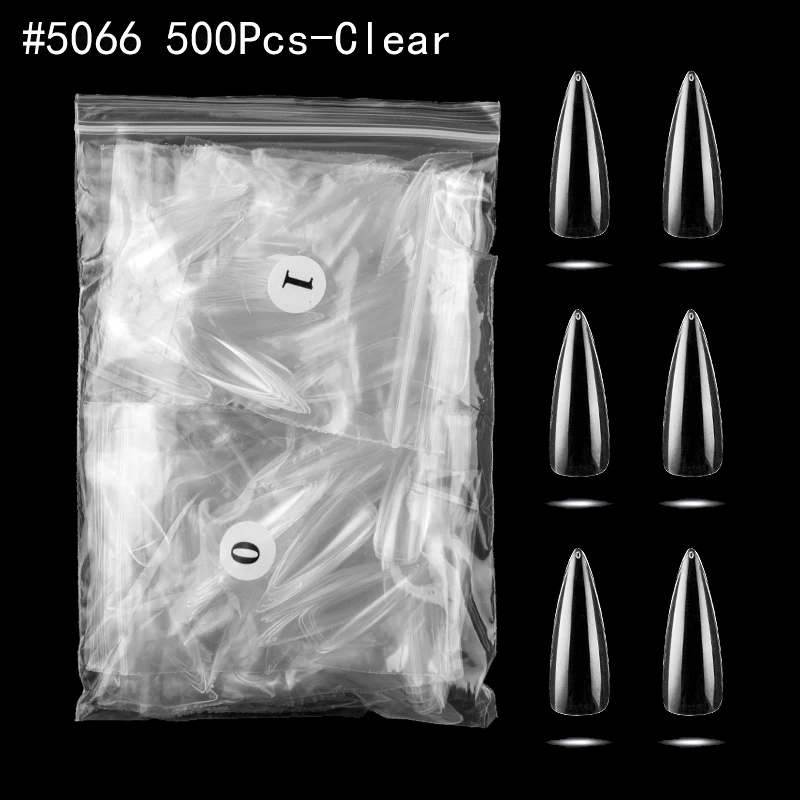 500/600pcs False Nail Art Tips 10sizes Stiletto Nails French Acrylic Artificial Fake Half Cover Manicure Colle Faux Ongle |
