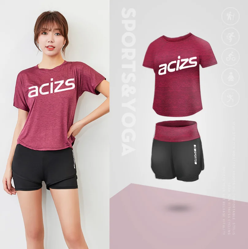 

Women Jogging 2 pieces Sets Sports Suit Yoga Wear Gym Fitness Clothing for Woman Outdoor Running Training Workout Quick Dry