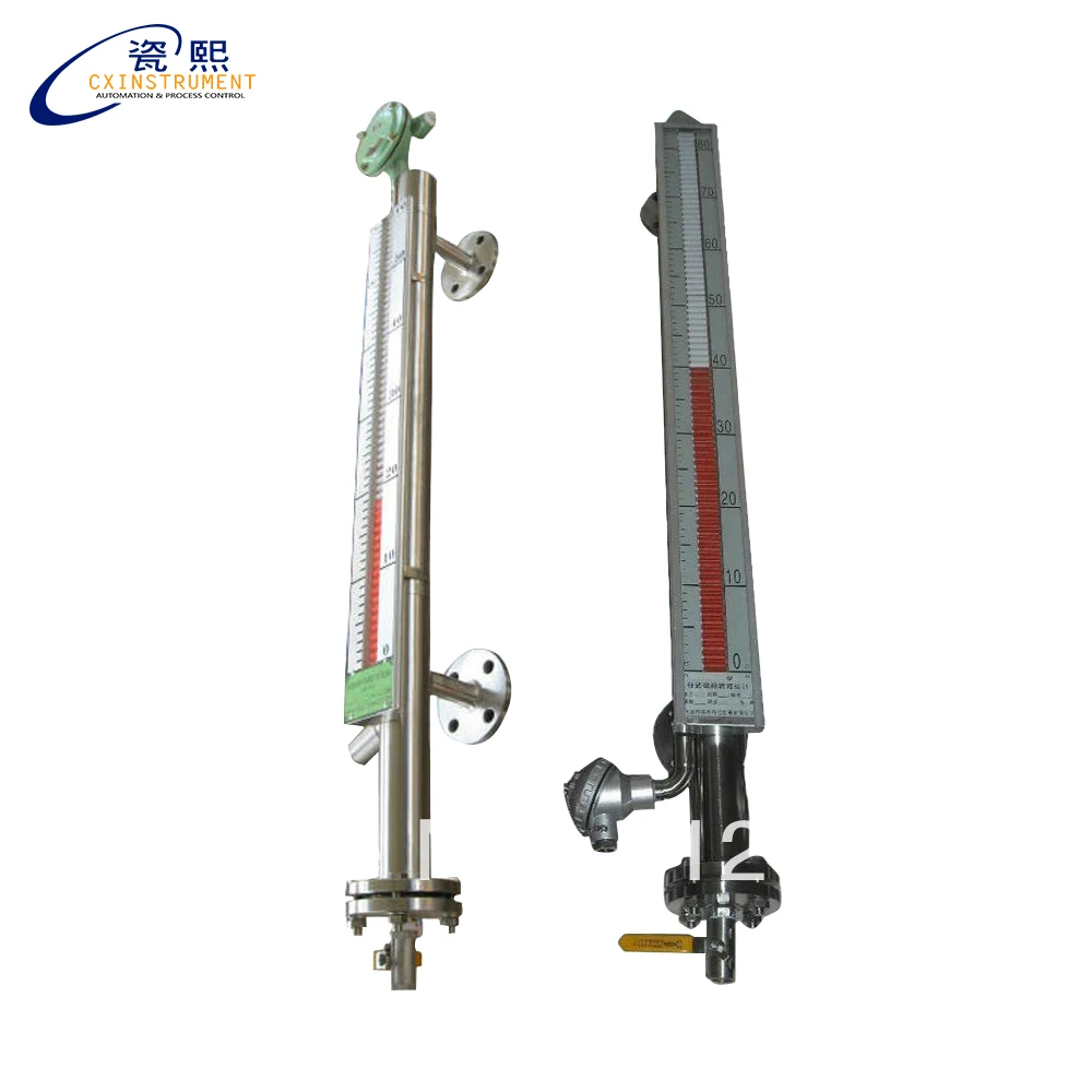 

1700mm side mounted magnetic level meter SS304 for oil with 4-20mA output and lower and upper alarm