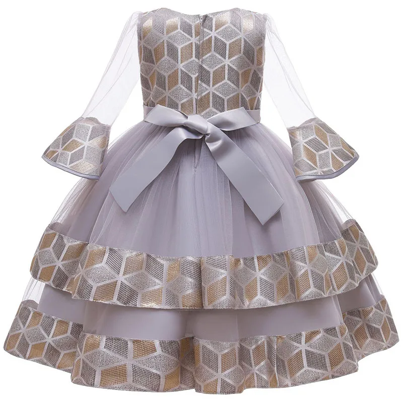 

Embroidery Silk Princess Dress for Baby Girl Flower Elegant Girls Dresses Summer Party Christmas Halloween Kids Dresses Clothes
