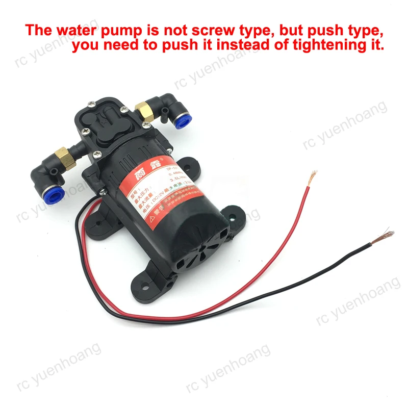 

1PC 12V 3.5L/min Brushed Diaphragm Water Pump with Quick Connector for RC Plant Agriculture UAV Drone Outer Diameter 8mm Pipe