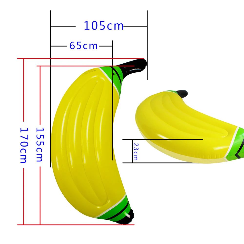 

Summer Yellow Inflatable Banana Pool Bed Floating Row Fruit Swimming Ring Air Mattress Water Lounge Chair Outdoor Beach Toys