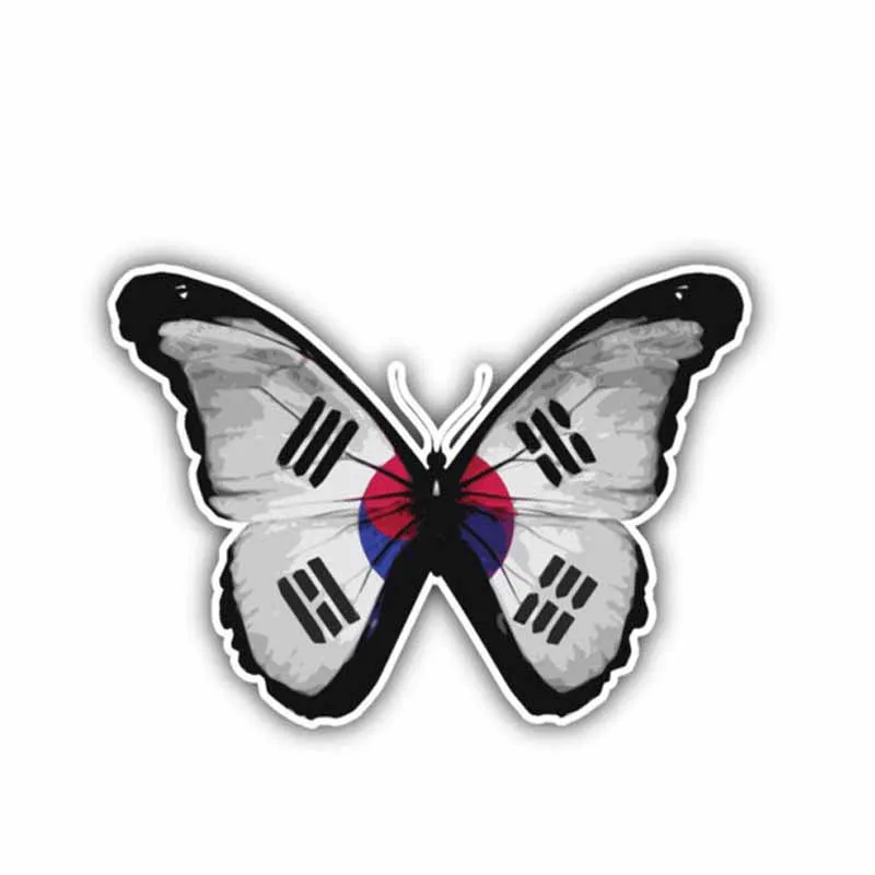 

Beautiful South Korea Butterfly Flag Waterproof Car Sticker Motorcycle Decals Decal Art Pattern KK Vinyl PVC 12cm X 9cm