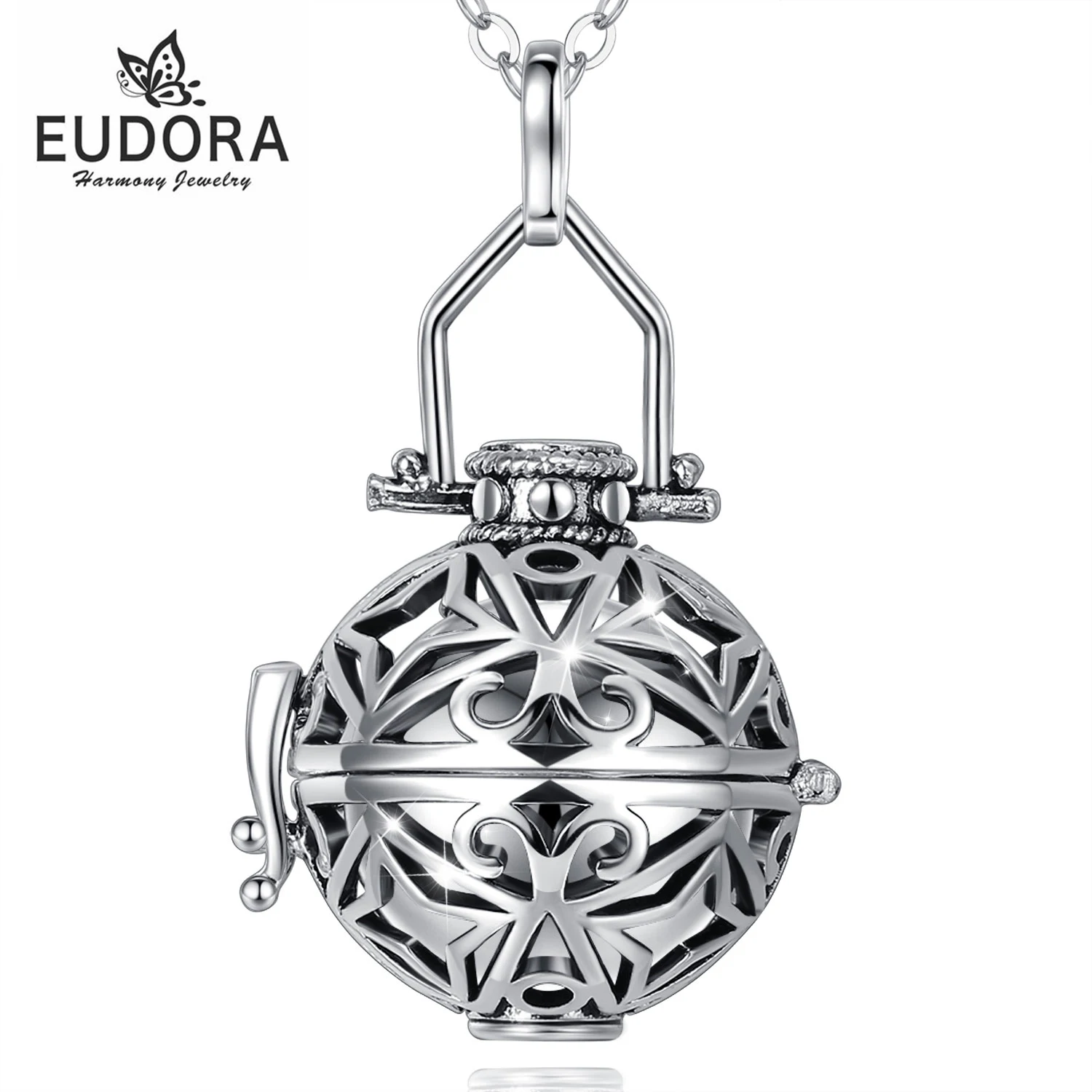 

Модное ожерелье Eudora, 16 мм, открытая клетка в форме звезды, медальон, подвеска для сувенира, капсула, полый шар, сделай сам, изящные украшения д...