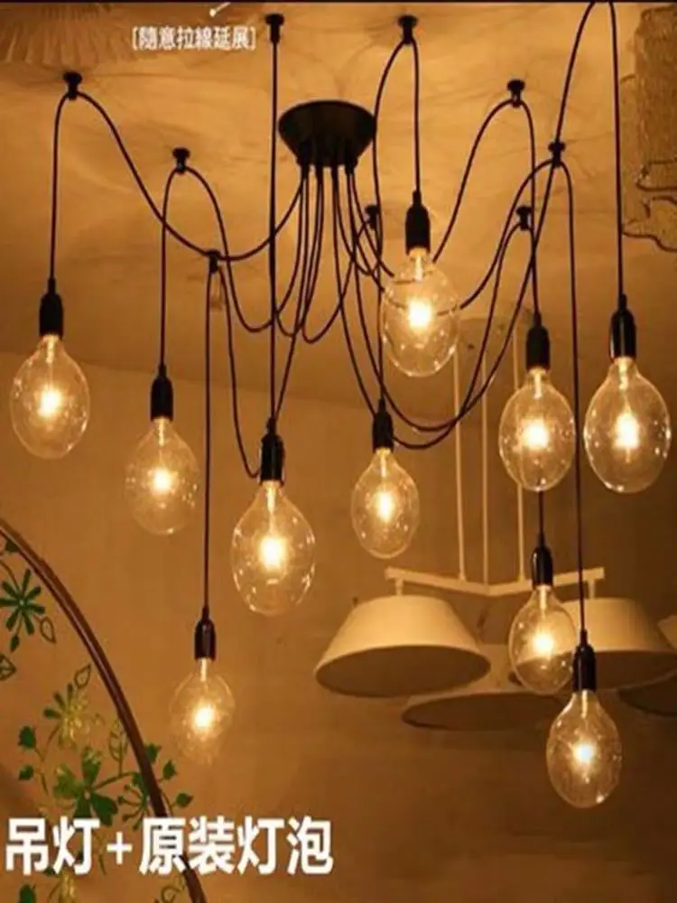 Лампа паук с несколькими насадками для магазина одежды ресторана офиса гостиной