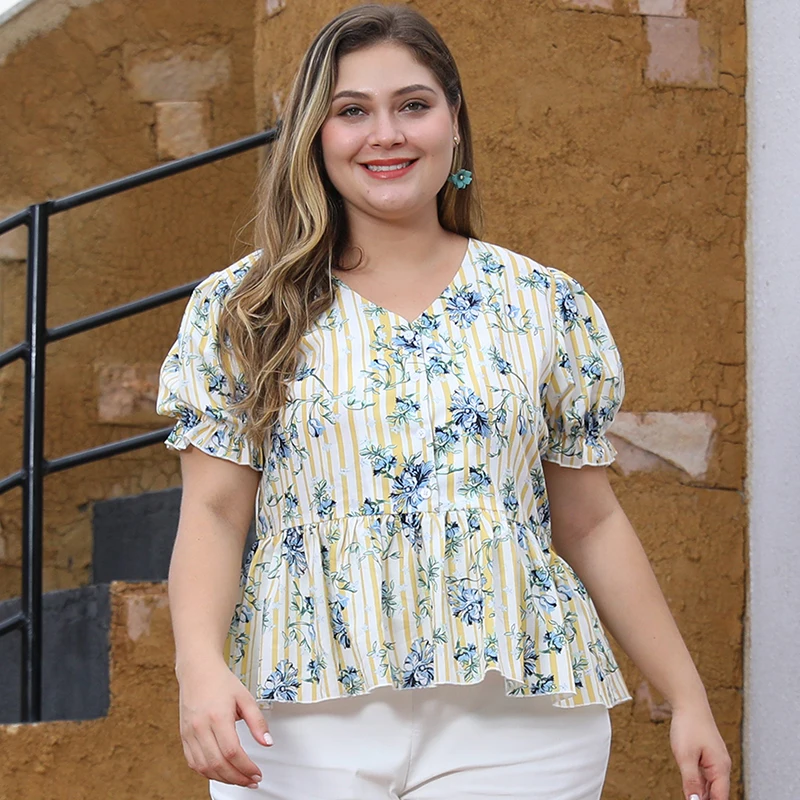 Футболка WHZHM женская с V образным вырезом винтажная Свободная рубашка коротким