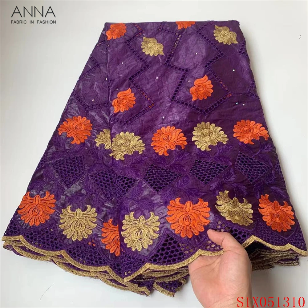 

Anna fashion african lace fabric 2021 high quality french bazin fabric embroidery with stones nigerian laces 5 yards for dress